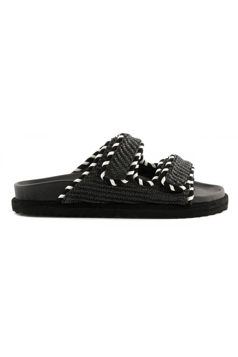 Σανδάλια Raffia COLORS OF CALIFORNIA - Μαύρα -HC.BIOW606-BLACK