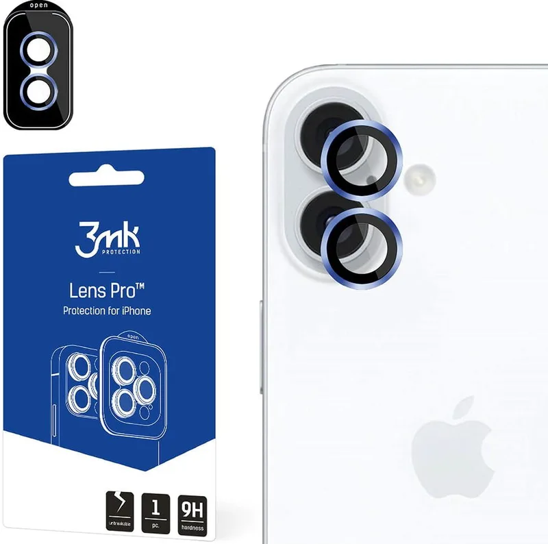 Tempered Glass iPhone 16 / 16 Plus 3MK Lens Protection Pro Αντιχαρακτικό Γυαλί Προστασίας για Φακό Κάμερας - Ocean Blue (5903108588553)