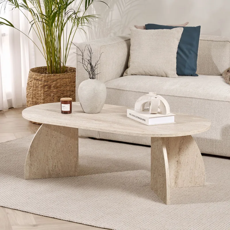 Τραπεζάκι Σαλονιού Melina - Travertine 632Nrd1102 (120x40x60 cm)