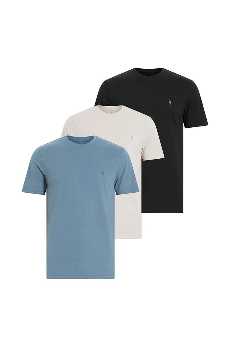 Βαμβακερό μπλουζάκι AllSaints BRACE 3-pack