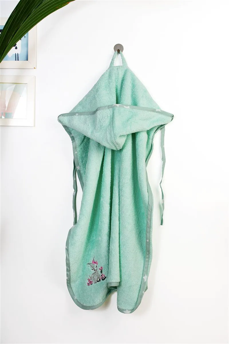 Κάπα Με Κέντημα Bebe 75x85εκ. Deer 199 Mint Dimcol (Ύφασμα: Βαμβάκι 100%, Χρώμα: Μέντα) - DimCol - 31141429051