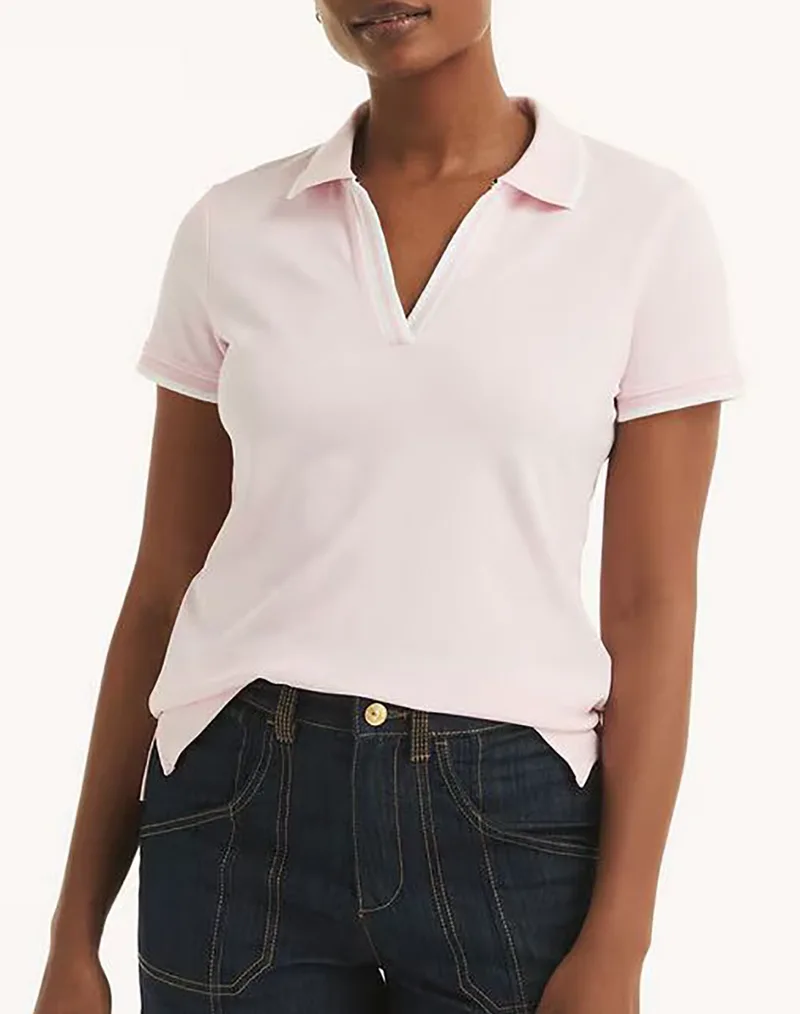 NAUTICA ΜΠΛΟΥΖΑ POLO ΚΜ S/S TIPPED SPLIT NECK OCEAN POLO 3NC15K133-64D LightPink