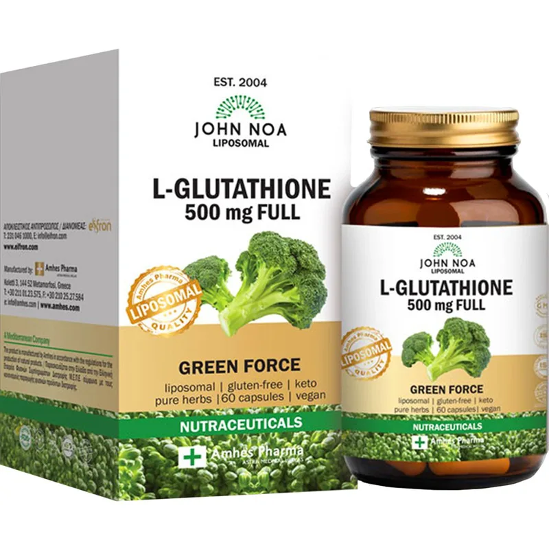 John Noa Liposomal L-Glutathione Full 500mg Συμπλήρωμα Διατροφής Αμινόξεος Γλουταθειόνης Λιποσωμικής Μορφής για Αποτοξίνωση του Ήπατος με Πολύ Ισχυρές Αντιοξειδωτικές Ιδιότητες 60caps