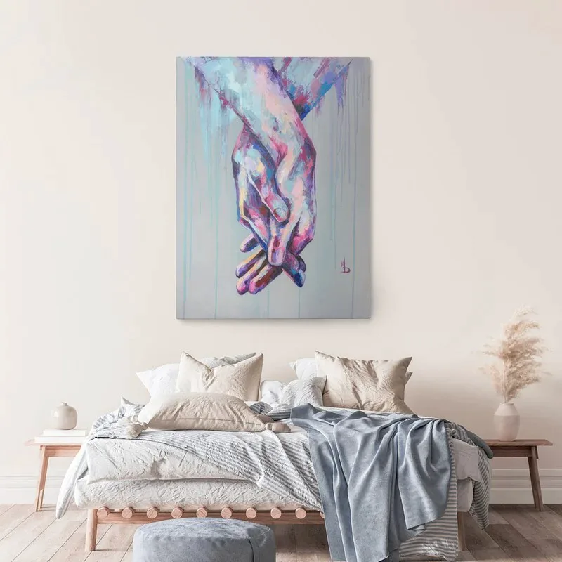 Πινακας σε καμβά HOLDING HANDS OIL PAINTING