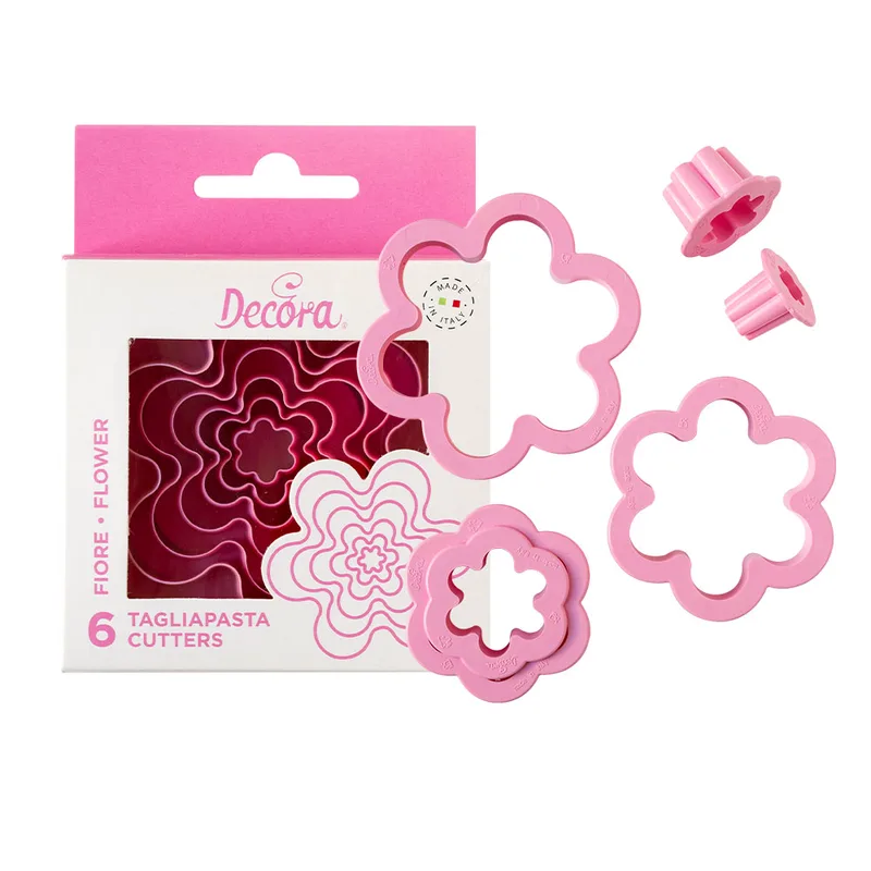 FLOWER COOKIE CUTTERS SET OF 6 PCS 1,5 2,5 3,5 5 6,5 8 H 2,2 CM