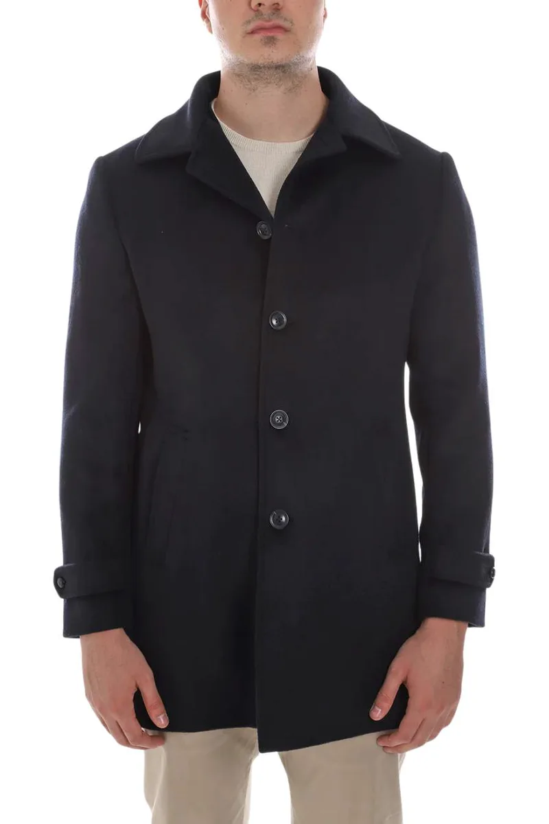 SEINSE ανδρικό παλτό Cappotto – Μαύρο-CP38SS-BLACK