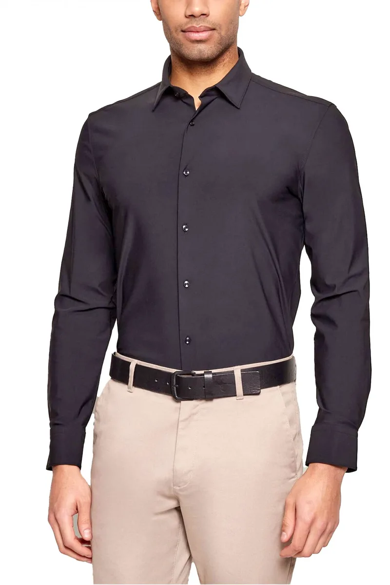 BOSS PERFORMANCE ΠΟΥΚΑΜΙΣΟ SLIM FIT P-HANK-S-K-261 ΜΑΥΡΟ