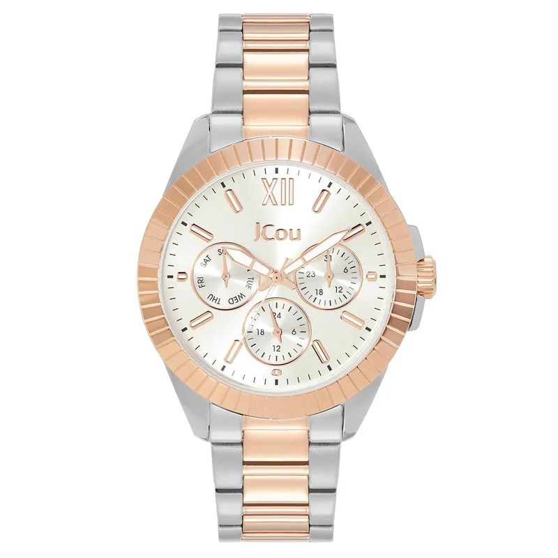 JCOU Aurora - JU19040-3, Silver case with Stainless Steel Bracelet