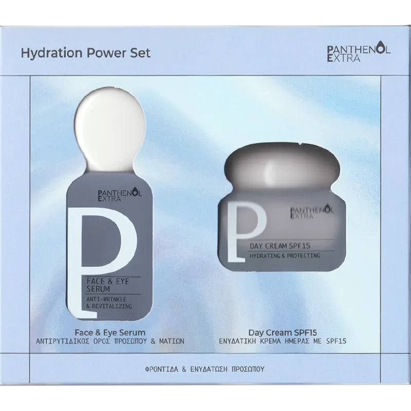 Panthenol Extra Promo Anti-wrinkle & Revitalizing Face & Eye Serum 30ml & Hydrating & Protecting Day Cream Spf15, 50ml
