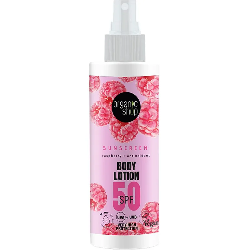 Organic Shop Sunscreen Body Lotion Spf50 Αντηλιακή Λοσιόν Σώματος Υψηλής Προστασίας σε Spray 150ml