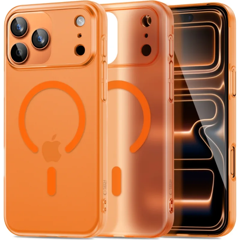 Θήκη iPhone 17 Pro Max Tech-Protect MagSlim Σκληρή Ημιδιάφανη με MagSafe - Matte / Cosmic Πορτοκαλί (5906302352579)