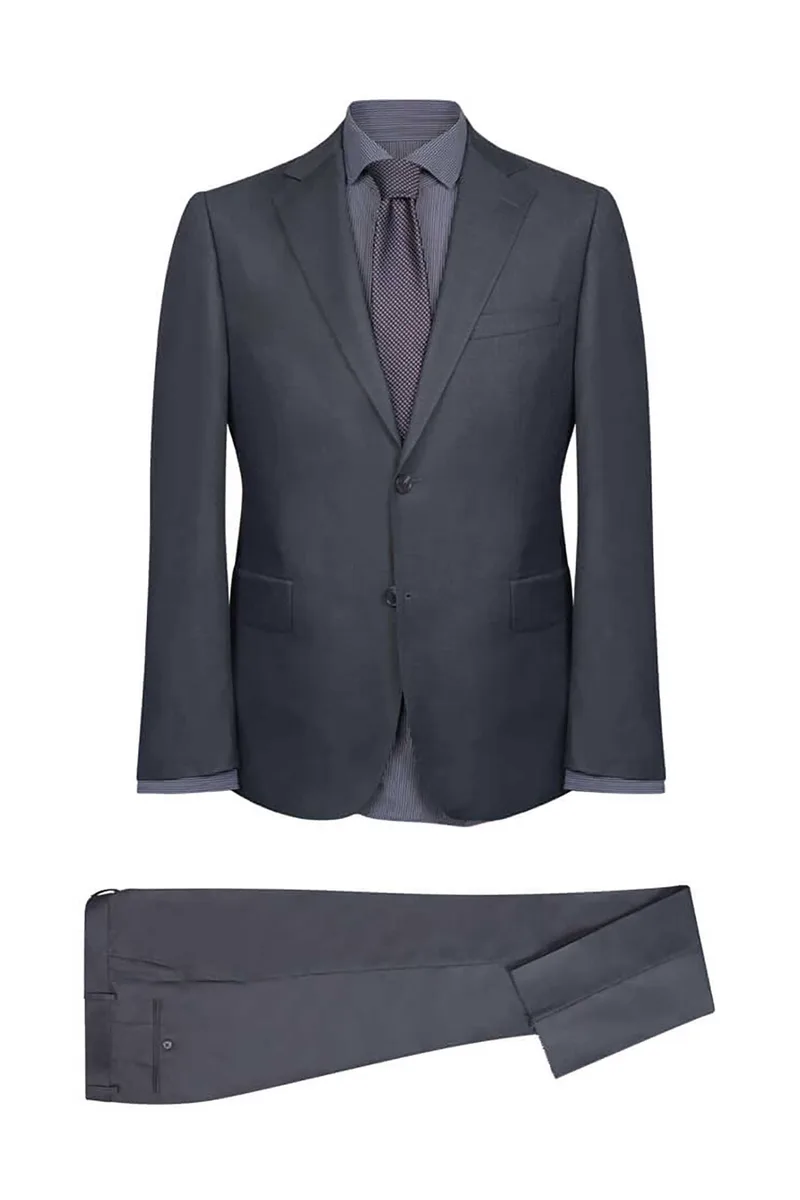 Prince Oliver ανδρικό κοστούμι μονόχρωμο Modern Fit - 12989049 Γκρι