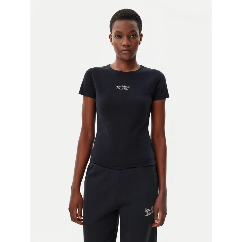 New Balance T-Shirt WT51958 Μαύρο Slim Fit