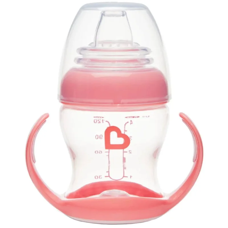 Munchkin Gentle Transition Cup 4m+, Εκπαιδευτικό Κύπελλο που δεν Στάζει για Μετάβαση από το Μπιμπερό 118ml - Clear Ροζ