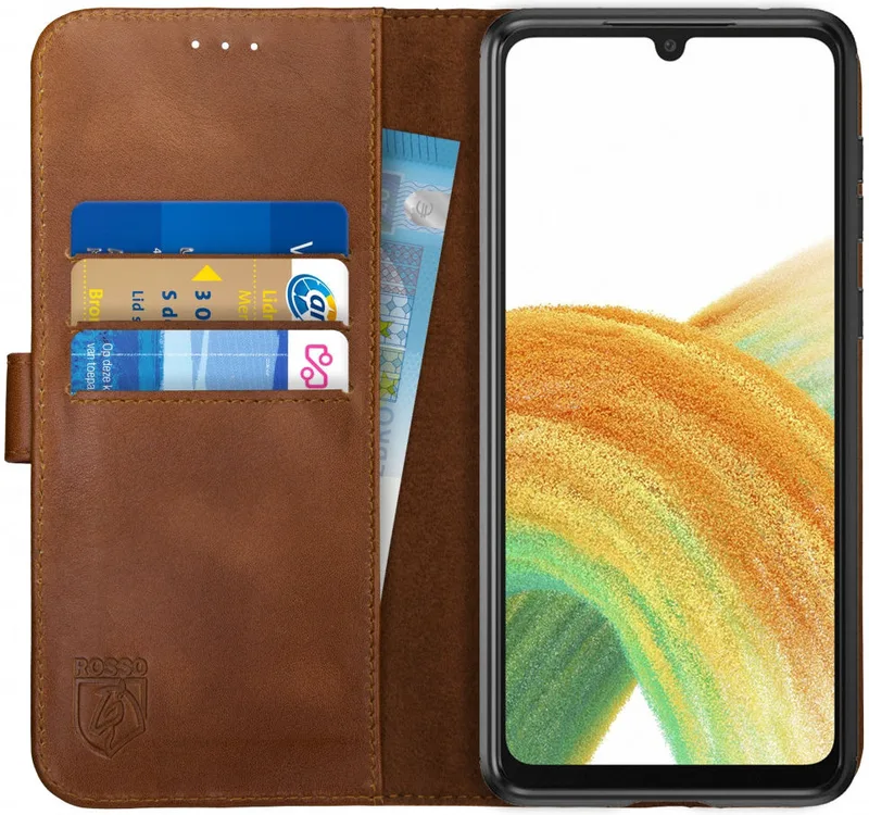 Κόκκινο Deluxe Δερμάτινη Θήκη Πορτοφόλι Samsung Galaxy A33 5G - Brown (8719246343551)