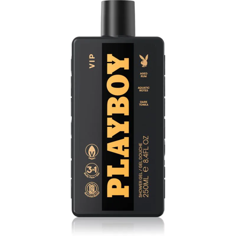 Playboy VIP τζελ για ντους 3 σε 1 για άντρες 250 ml
