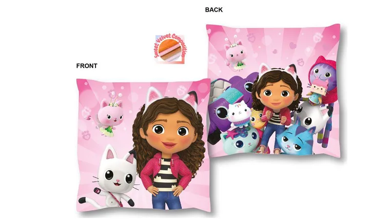 Βελούδινο Μαξιλάρι DreamWorks Gabby's Dollhouse 03 38X38 Ροζ 100% Velboa
