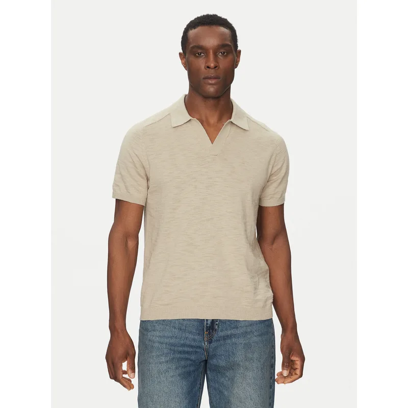 Calvin Klein Polo K10K114087 Μπεζ Regular Fit