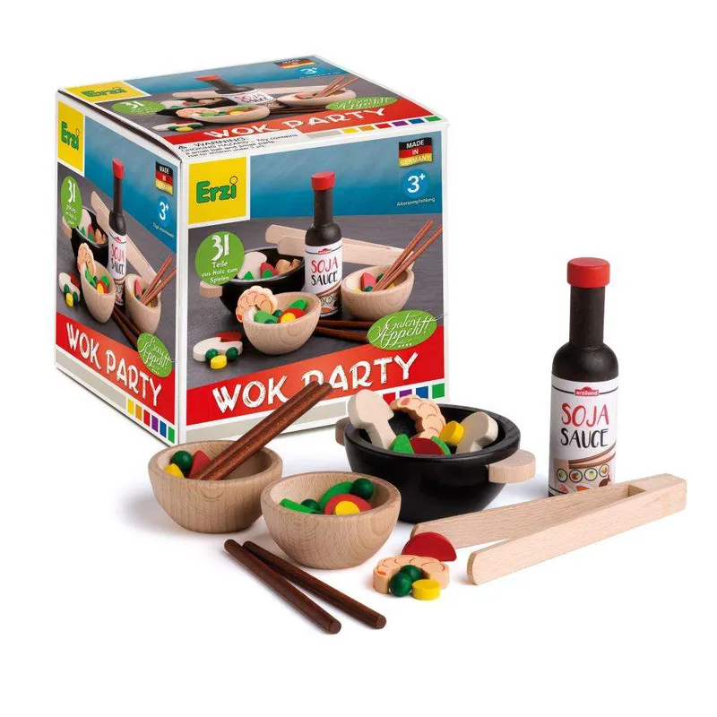 Erzi Ξύλινο σετ Φαγητού Wok Party 122x123x125 mm