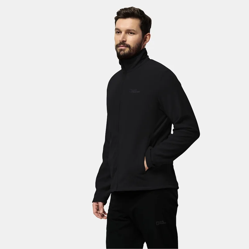 JACK WOLFSKIN TAUNUS FULL-ZIP FLEECE JACKET ΜΑΥΡΟ
