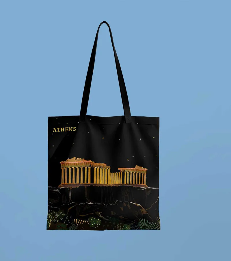Τσάντα υφασμάτινη σουετ ΑΚΡΟΠΟΛΗ