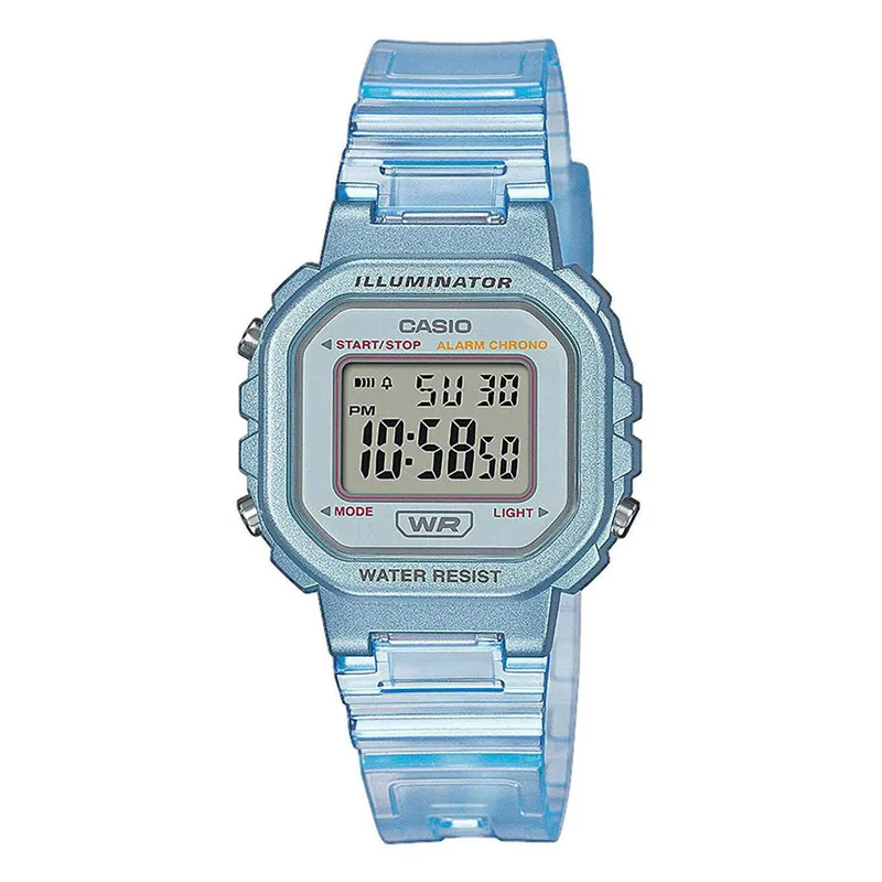 CASIO Collection Light Blue Rubber Strap LA-20WHS-2AEF