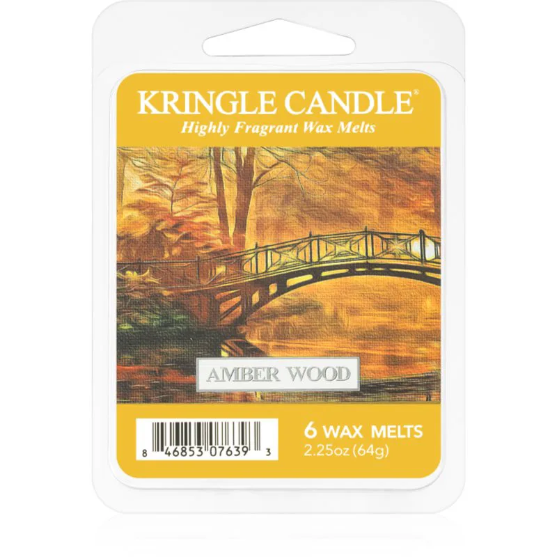 Kringle Candle Amber Wood κερί για αρωματική λάμπα 64 γρ