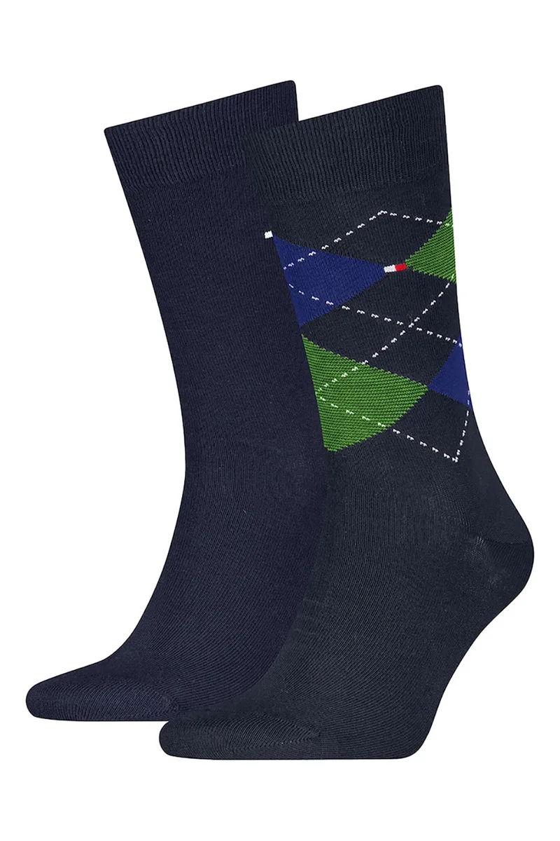 Tommy Hilfiger ανδρικές κάλτσες TH men Check socks 2P (Συσκ. με 2 ζεύγη)-100001495-048