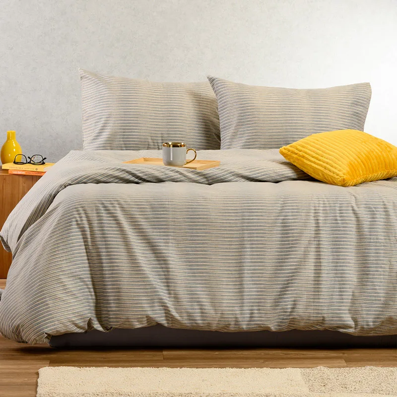 Φανελένια Σεντόνια King Size Σετ Melinen Winter Trinity Grey - ΜΕ ΛΑΣΤΙΧΟ 180x200+30