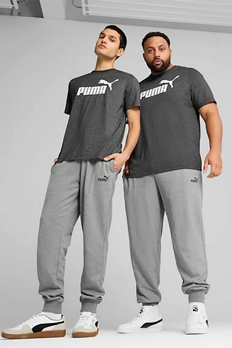 Puma ανδρικό παντελόνι φόρμας με λογότυπο και λάστιχο στο κάτω μέρος "Essential No.1" - 682608 Γκρι