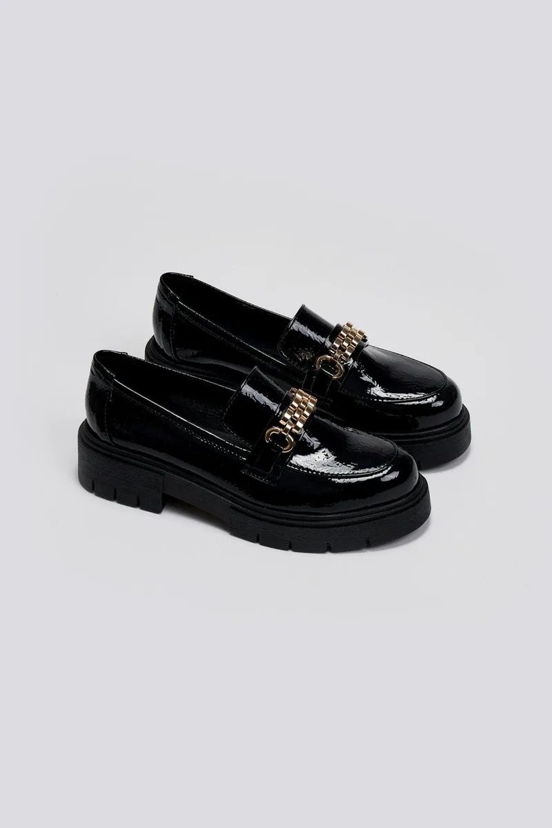 Estil Patent Chunky Loafers - 330 (λουστρίνι) - Black