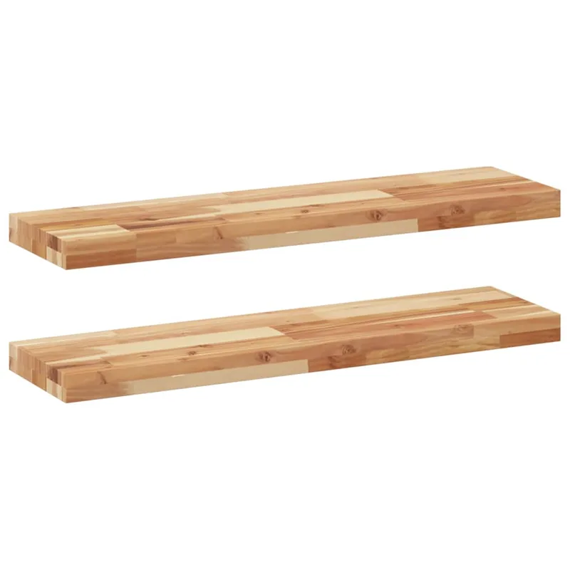 vidaXL Ράφια Πλωτά 2 τεμ. 100x20x4 εκ. από Μασίφ Ξύλο Ακακίας με Φινίρισμα Λαδιού