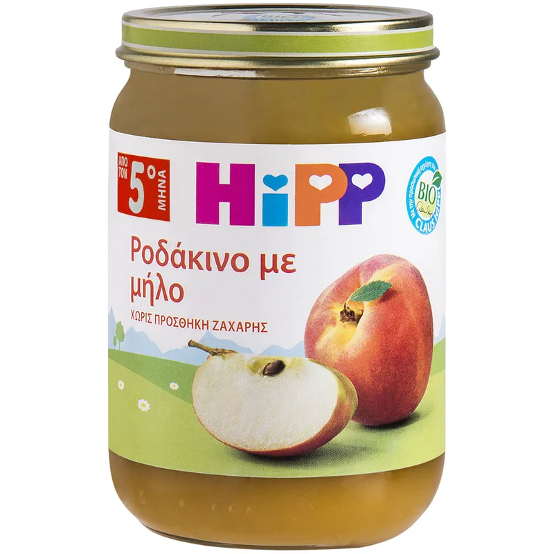Hipp Βρεφική Φρουτόκρεμα Ροδάκινο με Μήλο από τον 5ο Μήνα Υποαλλεργική 190g