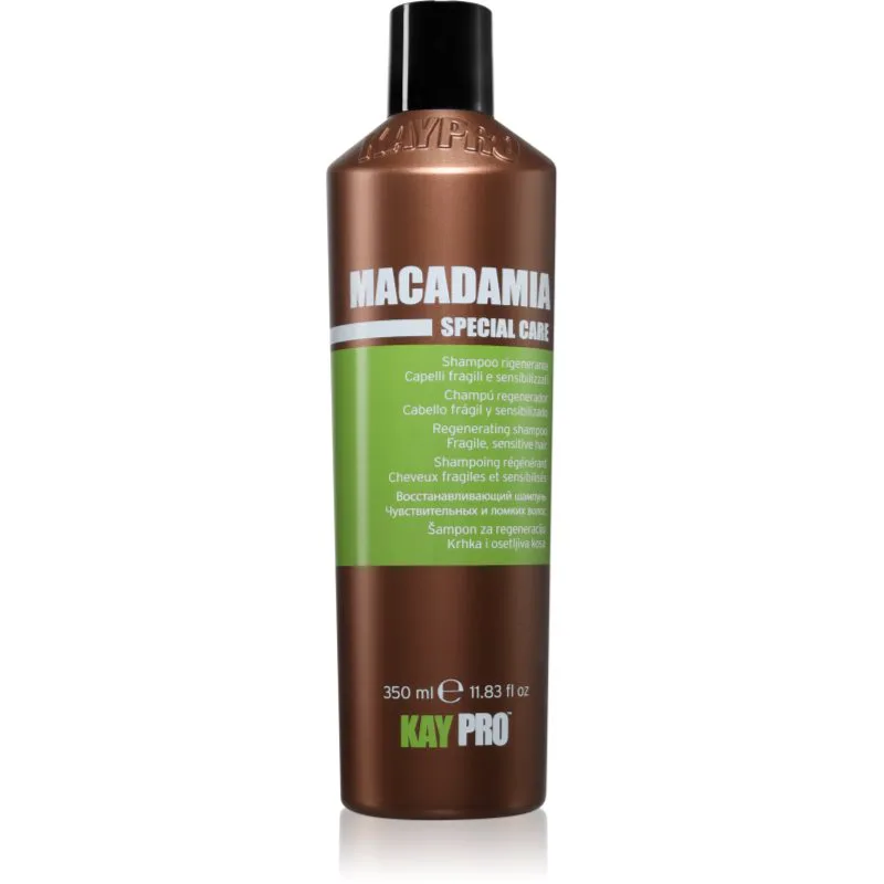 Kaypro Macadamia Regenerating Shampoo αναγεννητικό σαμπουάν για την αντιμετώπιση του σπασίματος των μαλλιών 350 ml