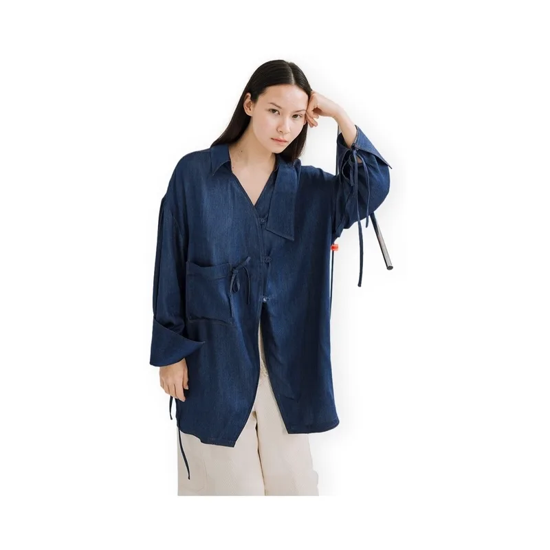 Μπλουζάκια Mirakaya Raw Shirt - Blue Denim