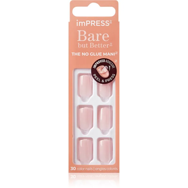 KISS imPRESS Bare but Better Ψεύτικα νύχια αυτοκόλλητα Instinct 30 τμχ