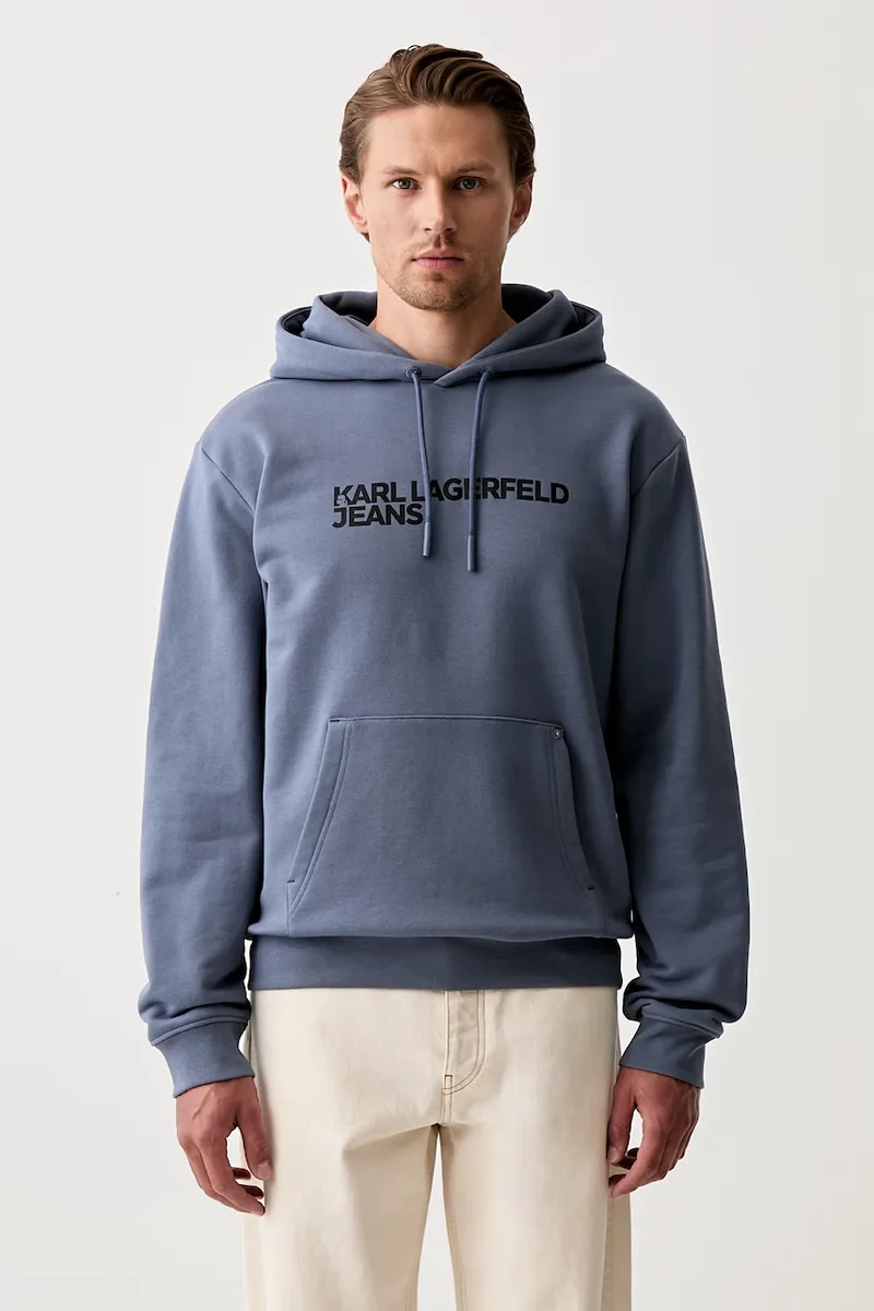 Karl Lagerfeld Jeans μπλούζα με κουκούλα ανδρική με βαμβάκι