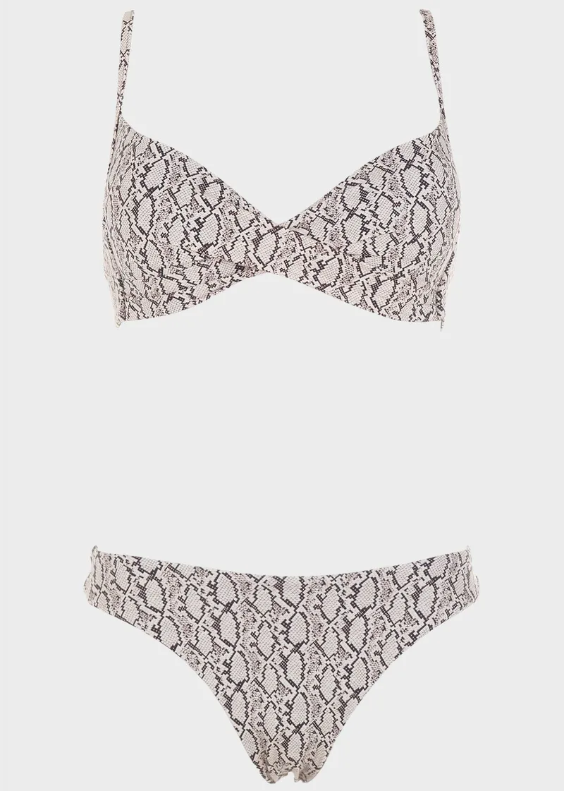 Γυναικείο σετ bikini animal print .Καλύπτει B Cup ΜΠΕΖ