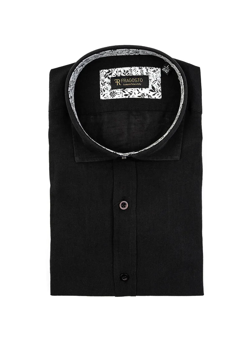 Fragosto Λινό Πουκάμισο της σειράς Exclusive - SS21CS02 001 Black