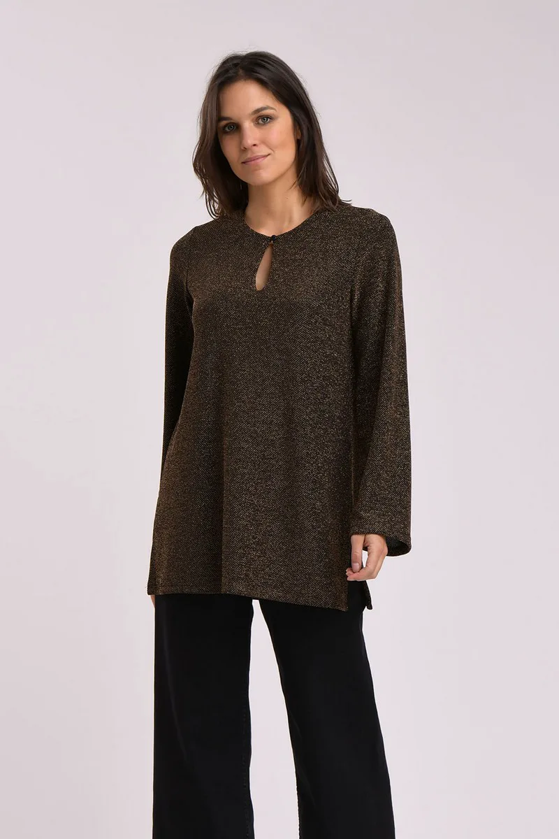 La Fee Maraboutee Γυναικεία Πλεκτή Μπλούζα 100% Viscose Loose Fit Μπρονζέ