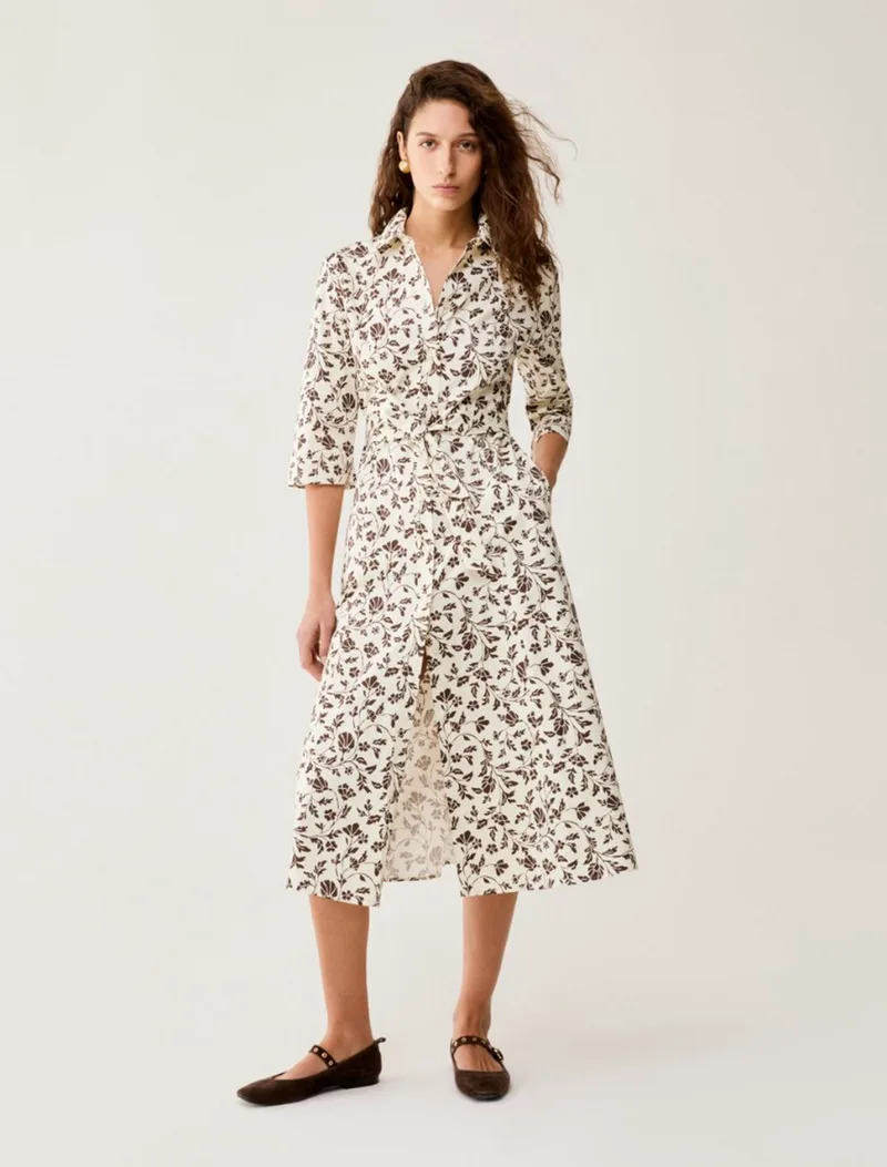 Penny Black Γυναικείο Φόρεμα Σεμιζιέ Midi Με Ζώνη Regular Fit