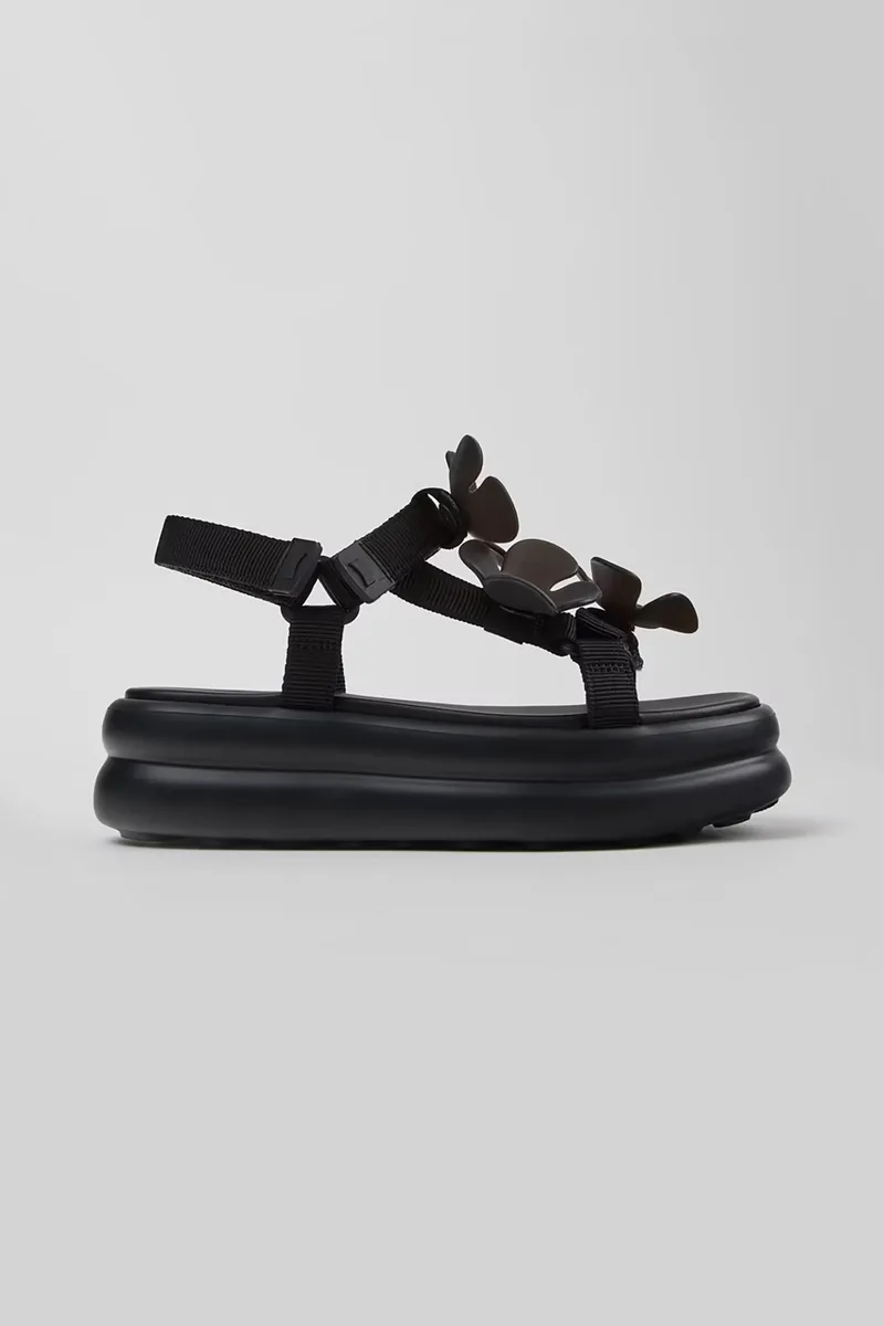 Camper γυναικεία πέδιλα "Twins" - K201726-012 Μαύρο