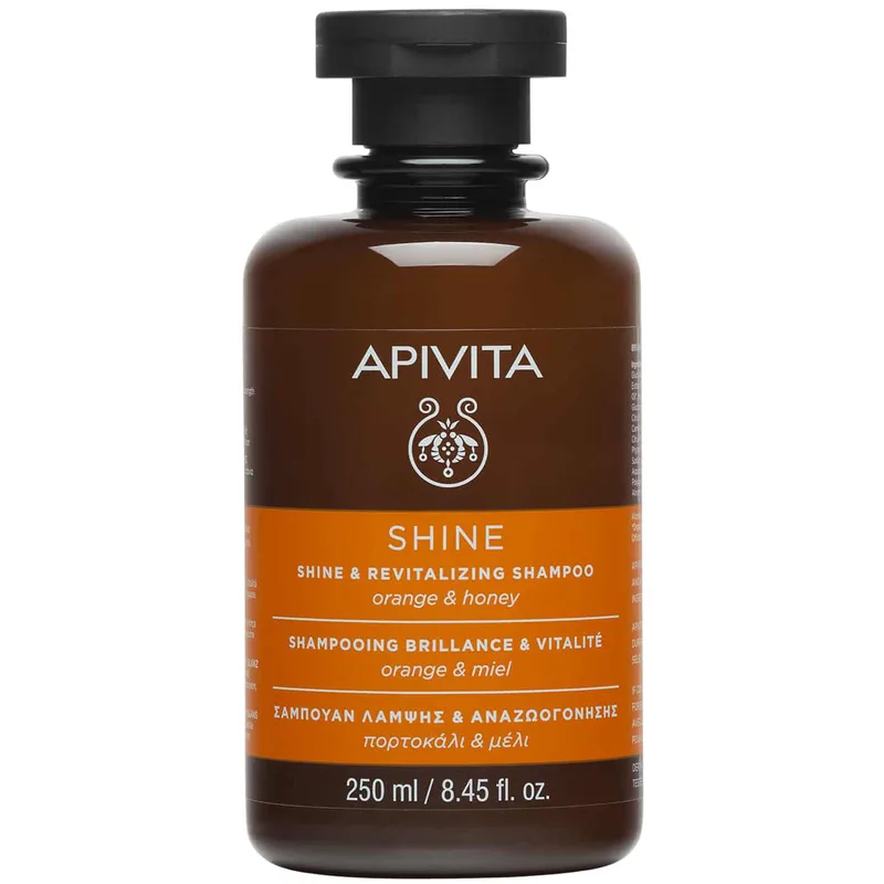 Apivita Shine & Revitalizing Shampoo With Πορτοκαλί & Honey Σαμπουάν Λάμψης & Αναζωογόνησης με Πορτοκάλι & Μέλι, Ιδανικό για Αδύναμα, Θαμπά Μαλλιά 250ml