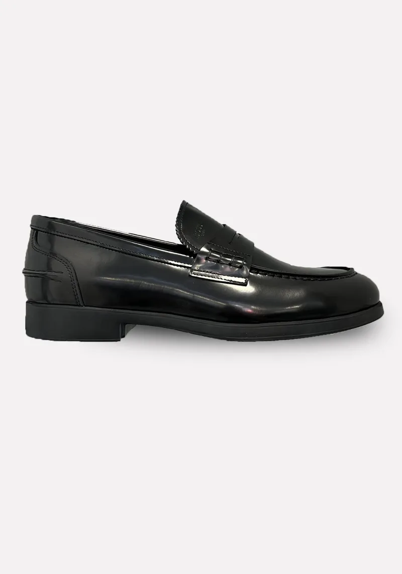 BOSS Δερμάτινα Loafers Παπούτσια της σειράς Flo - C7366 Black