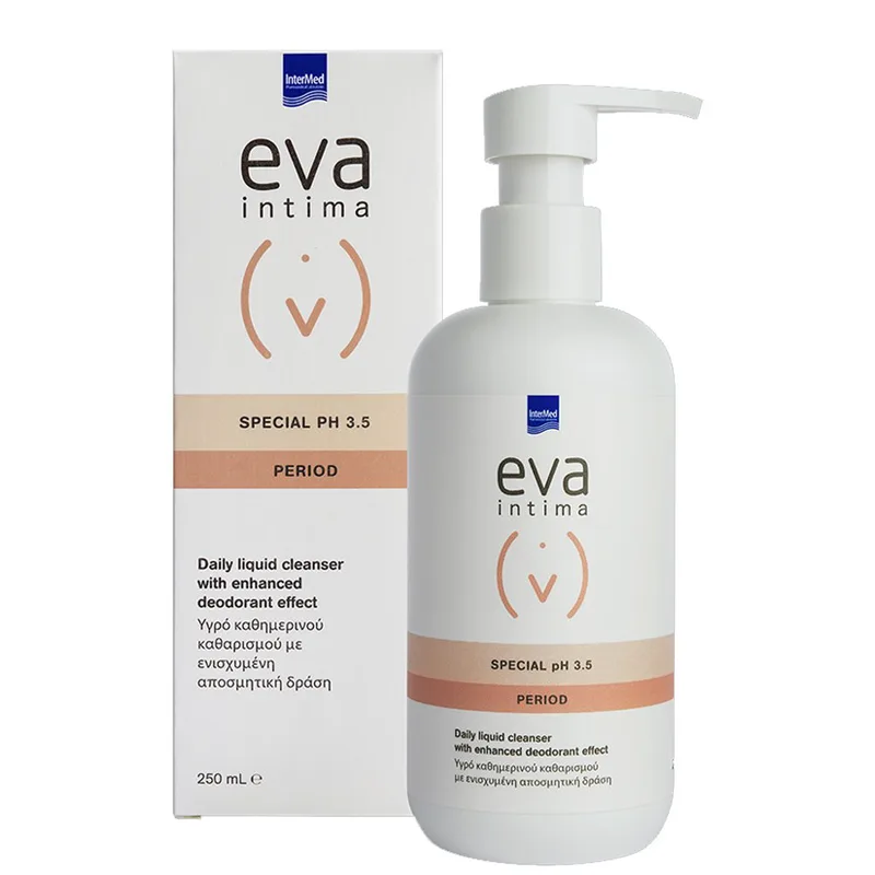 Eva Intima Special pH 3.5 Period Καθημερινός Καθαρισμός της Ευαίσθητης Περιοχής & Φυσική Προστασία Από Δυσάρεστες Οσμές 250ml