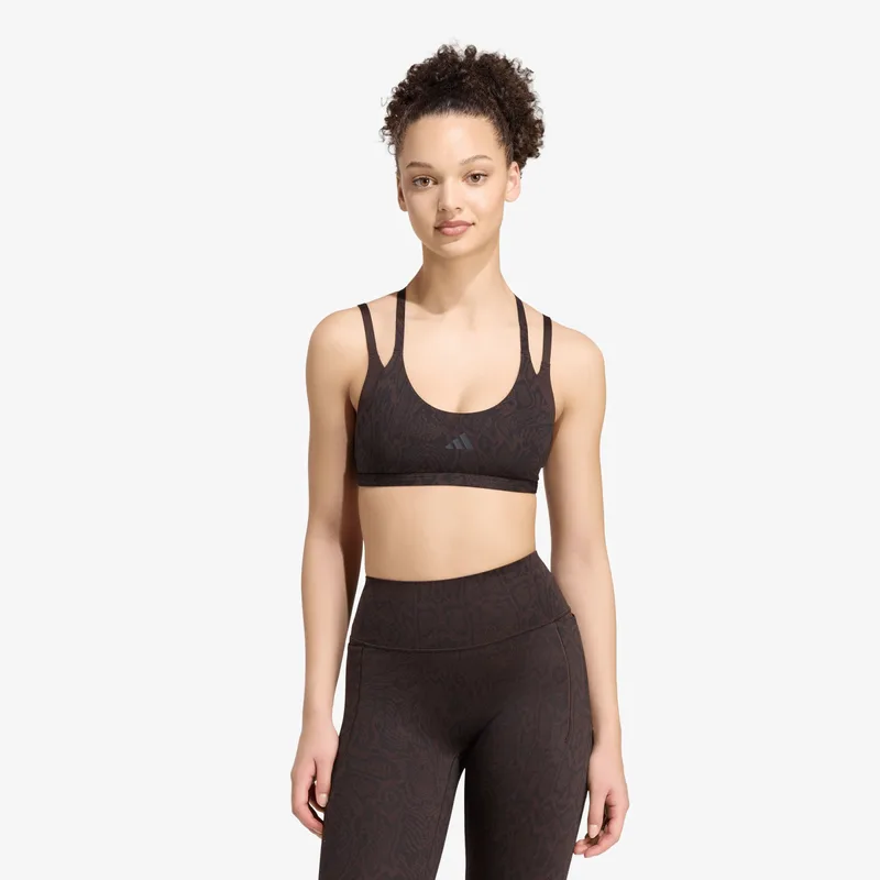 Σουτιέν adidas Optime Workout Snake Strappy Light Support Bra Aurora Coffee/ Black XS