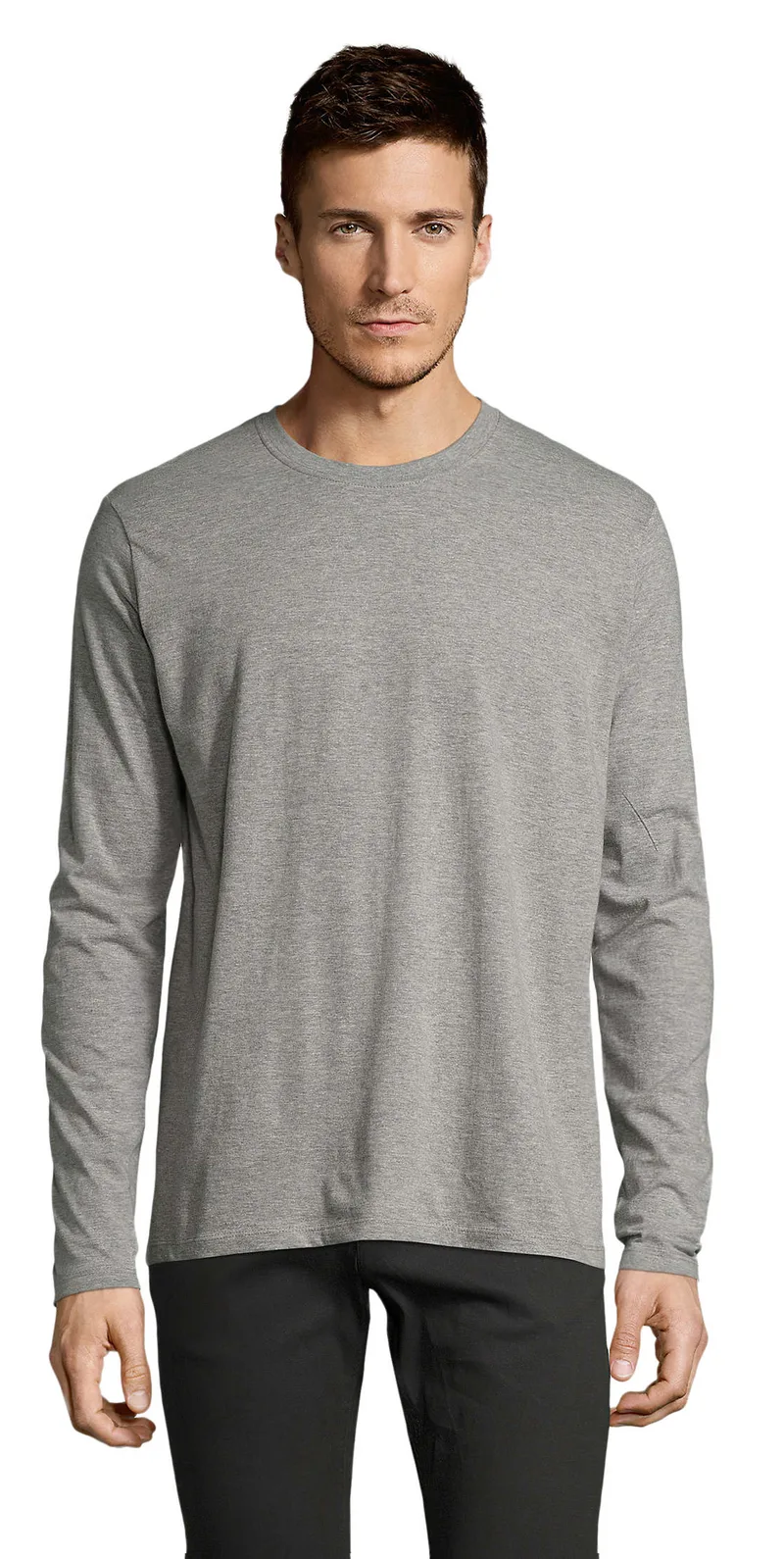 Ανδρικό μακρυμάνικο T-shirt Sol's Imperial LSL Men - 02074 Grey Melange
