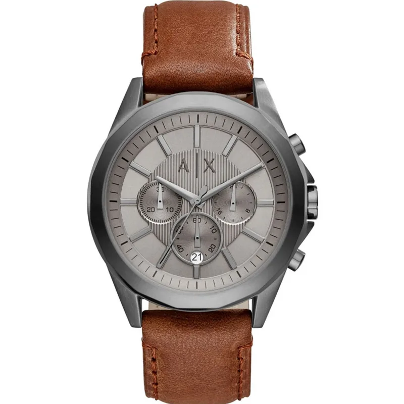 ARMANI EXCHANGE Drexler Brown Leather Strap AX2605