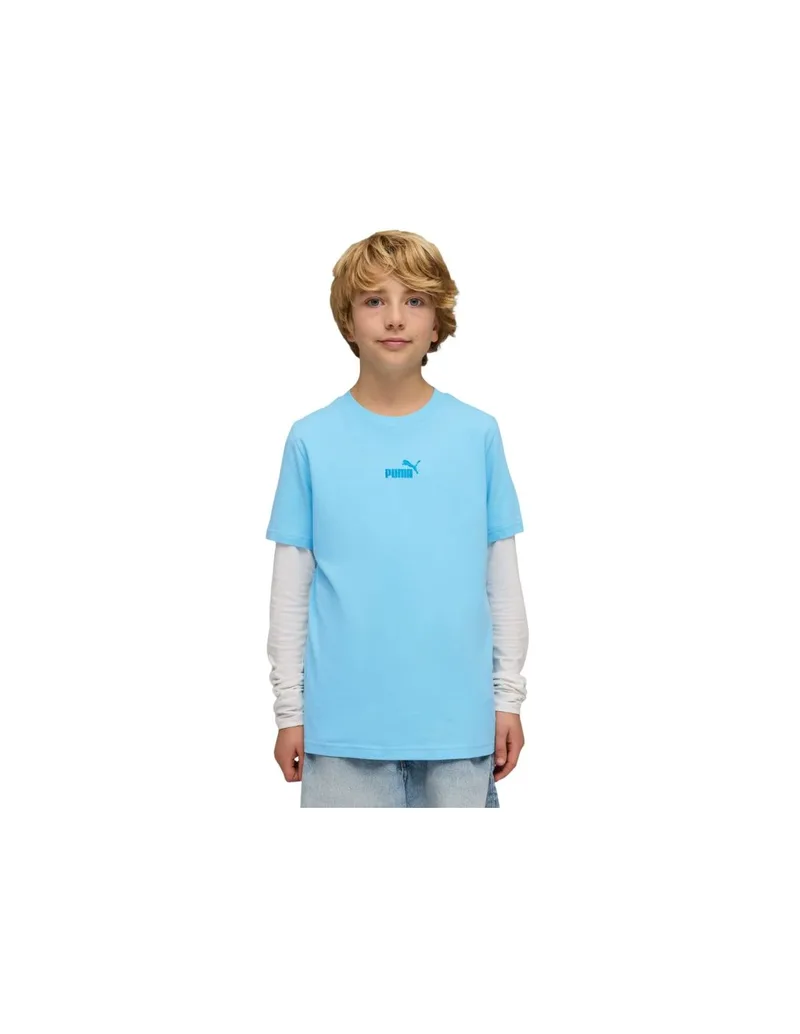 Puma ESS Small No 1 Logo Centered Tee for Kids Blue 692975 45
