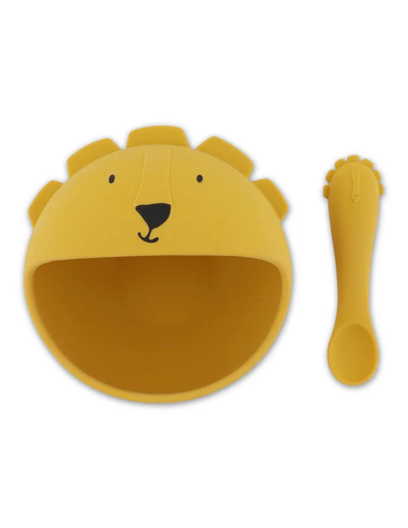 Trixie Μπολ Σιλικόνης Και Κουτάλι First Meal Mrs Lion